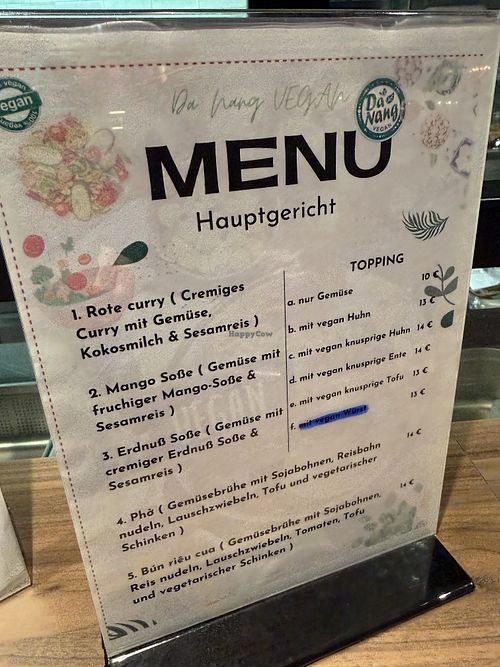 menu  at Da Nang Vegan in Essen