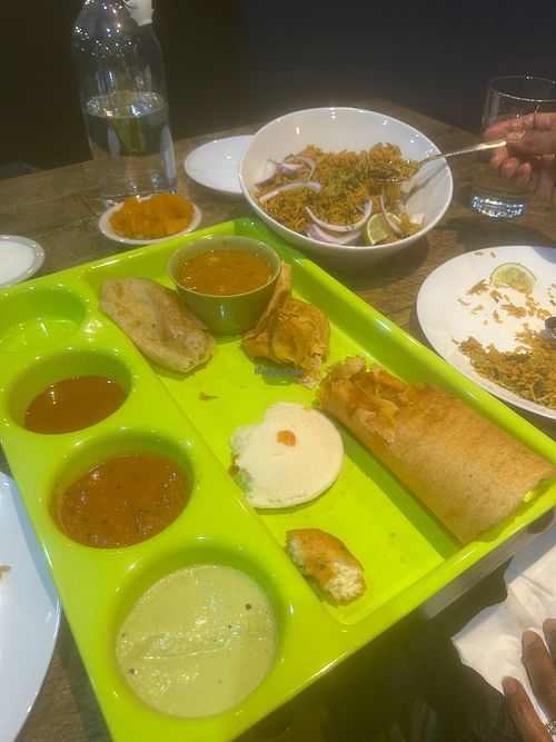 Mini Tiffin and Vegetable Dum Biryani at Sri Balaji Caffe Greensboro in Greensboro