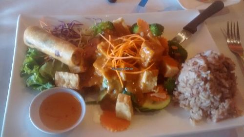 Veganized lunch special with tofu at Lemongrass Thai restaurant in Petaluma at Lemongrass in Petaluma