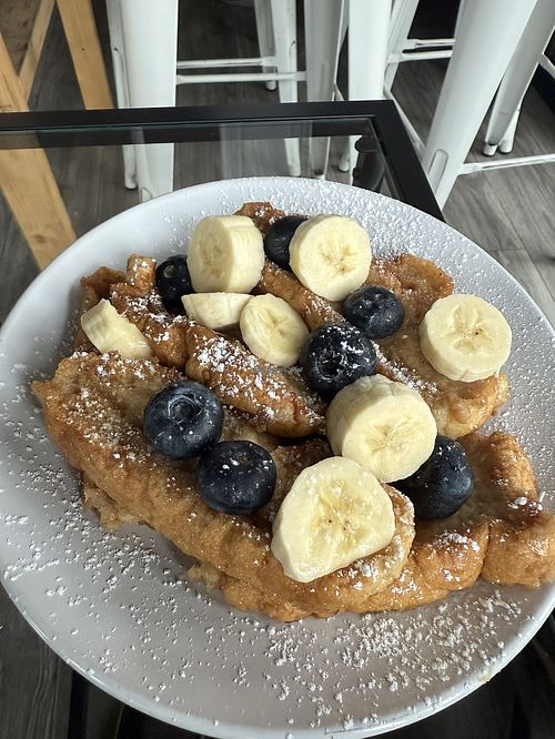 Vegan French Toast with Bananas & Blueberries  at Nana's House Kitchen & Bar in New York City