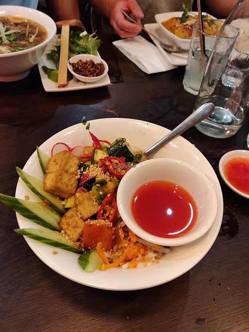 Rice bowl with tofu at Pho Bluewater in England