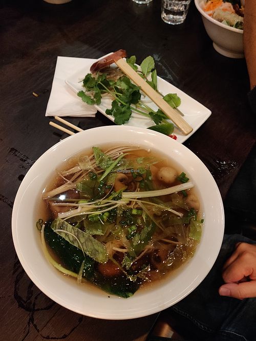 Noodles with mushrooms at Pho Bluewater in England