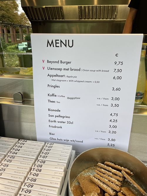 Menu  at Foodtruck Outside Museum Voorlinden in Wassenaar