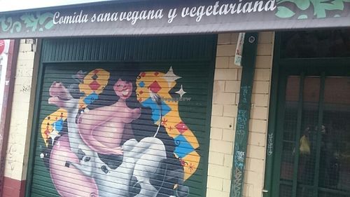 nice door of the restaurant  at La Cocinita Verde in Bogota