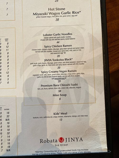 The vegan Ramen was really good. We have the option to get egg in it for two dollars extra just make sure you tell them that you don’t want egg.  at ROBATA JINYA in Los Angeles