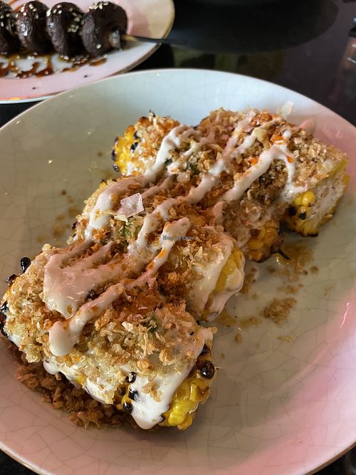 Street corn with coconut milk  at Pretty Boy in Athens