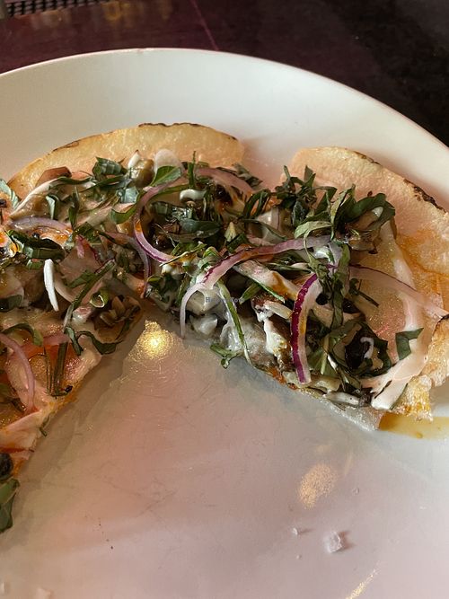 Rice paper pizza   at Pretty Boy in Athens