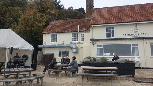 Outside with live music some days at Ramsholt Arms in England