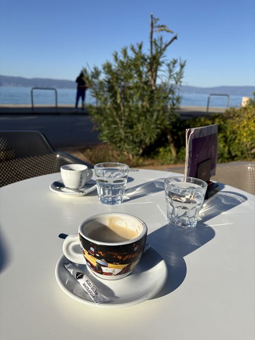 Cappuccino with oat milkk  at Bourbon Gelato in Njivice