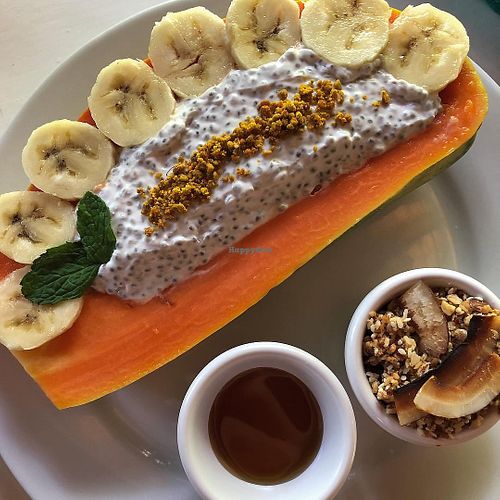 Papaya chia bowl at Juice Bar at the Harmony Hotel in Nosara