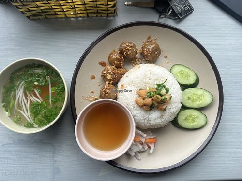 Beef Meatballs with Garlic Sauce  at Quan Chay Tu Tam in Da Lat