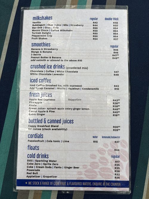 Drink Menu; October 2025  at THE BEACH BREAK in Delaware