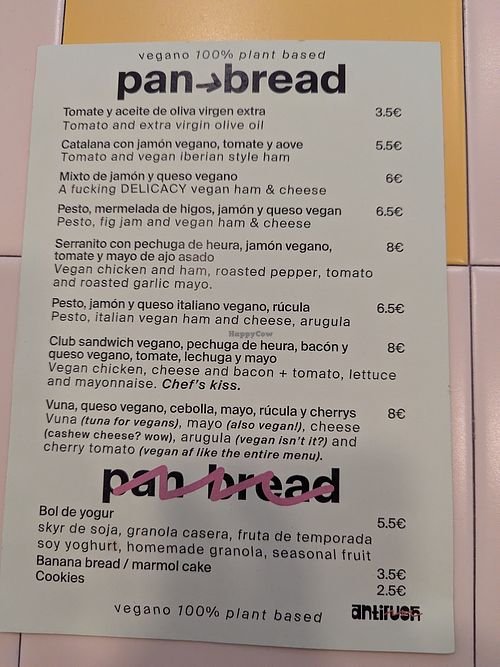 Menu Feb-2026 at antirush | speciality coffee in Malaga