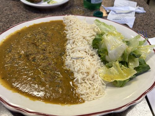 Dal Makhani with rice and salad. Vegan.   at Little India in Tacoma