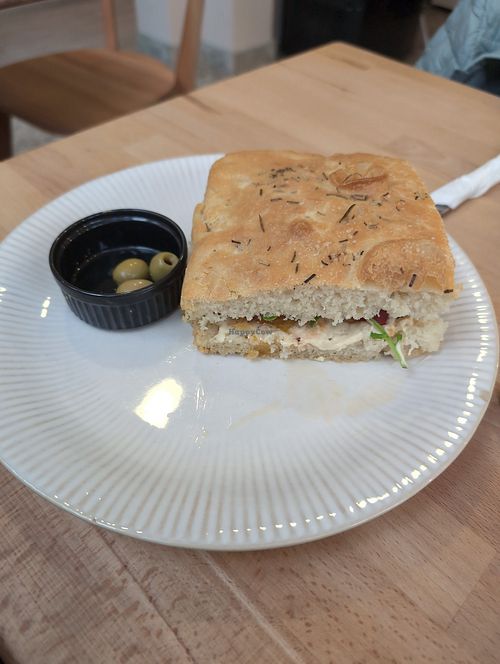 Hummus focaccia at Babka Blend & Bakery in Sarajevo