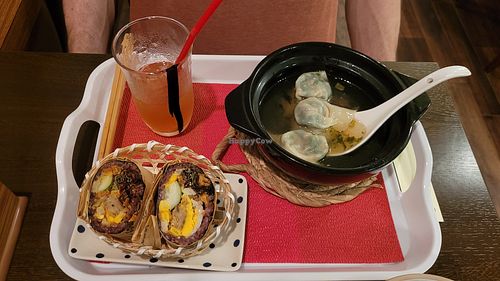 Set meal 1480¥ at Zhishen Vegetarian Onigiri - 智深志固 台湾おにぎり in Ito