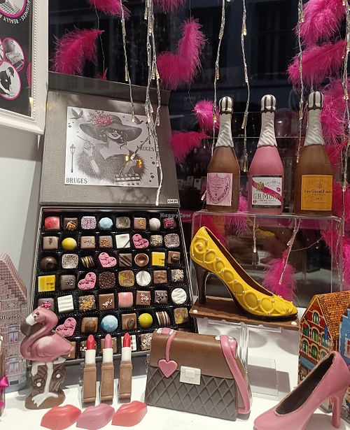 Selection of chocolates at Chocolates & Happiness in Vlaanderen
