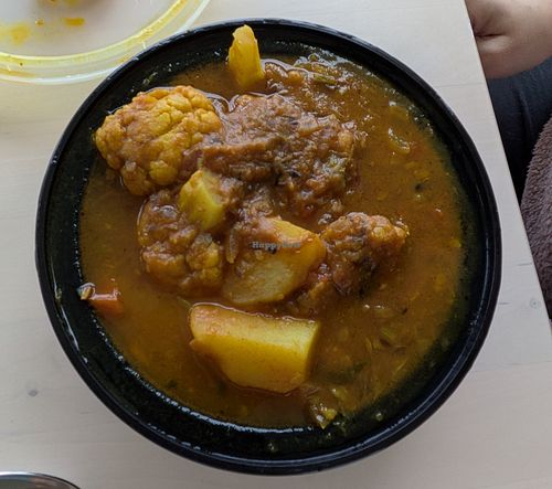 Aloo Gobi (comes with rice) at Makalu Himalayan Sherpa Restaurant in Colchester