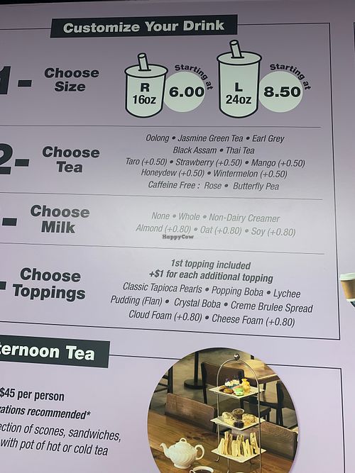 Note the multiple non dairy milk options  at Boba Works in Ocean City