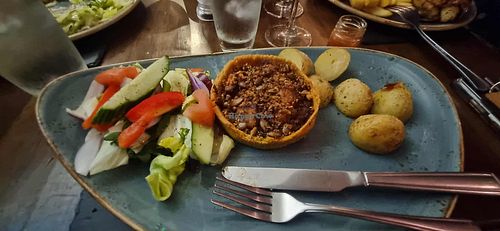 Butternut pumpkin tangine tart at The Alvanley Arms in England