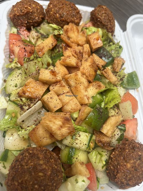 Fattoush salad with falafel and crunchy pita  at Falafel Sam in Washington