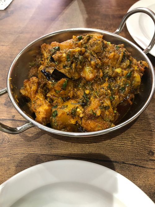 Aloo Gobi Baigan’ (potato, cauliflower and aubergine) curry. at Meat Free Planet in Wolverhampton