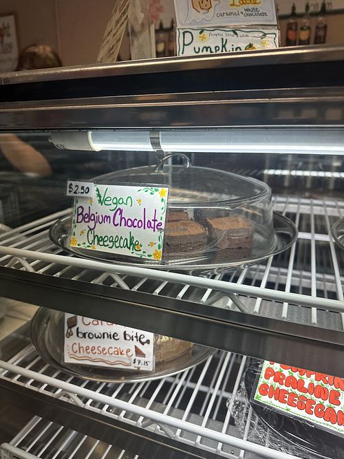Vegan cheesecake brownie  at Grounds for Thought in Bowling Green
