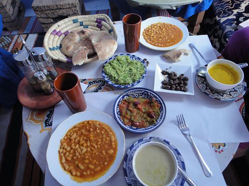 Some vegan dishes at Bab Ssour in Chefchaouen