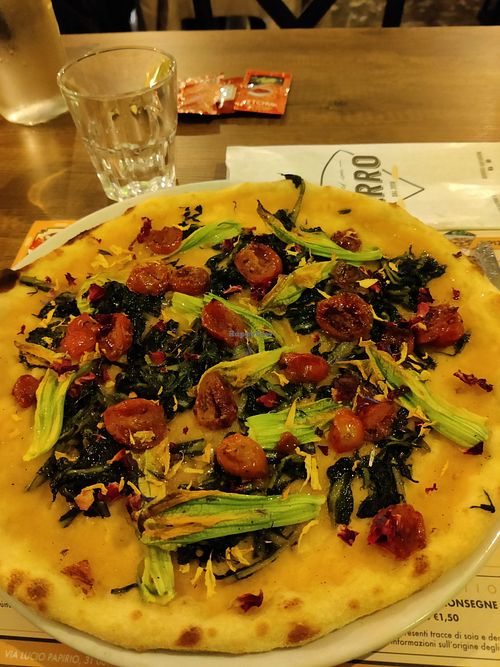 Pizza multicolor at Farro Pizzeria in Lazio