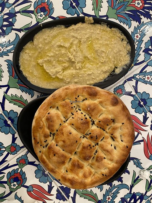 hummus and breadd  at Cappadocia Bistro in Burlington