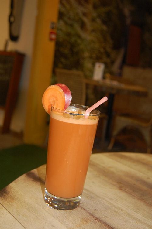 Carrot, Apple and Ginger juice at The Calabash of Culture in South East London