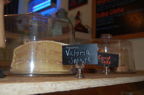 Triple layer vegan cake at The Calabash of Culture in South East London