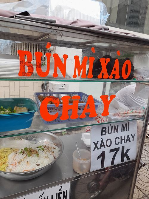 What it sells. One item only at Bun Mi Xao Chay 17K in Ho Chi Minh City