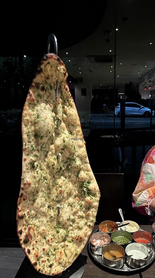 The biggest Garlic a Coriander Naan !!  at The Poynton Pakora in Stockport