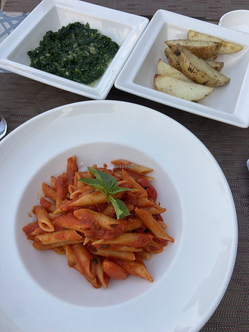Pasta and potato’s vegan.   at Hilton Dead Sea Resort & Spa in Balqa Governorate