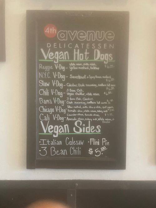 Vegan hot dogs   at 4th Avenue Delicatessen in Tucson