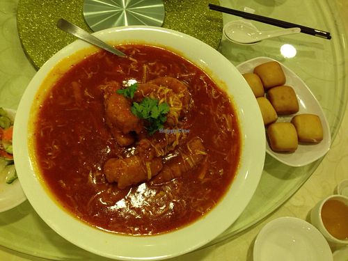 chilli prawns with man tou  at Xin Man Yuan Vegetarian in Central Singapore