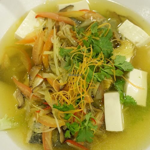 steamed fish teochew style at Xin Man Yuan Vegetarian in Central Singapore