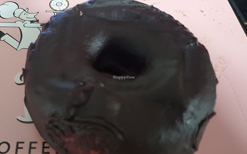 Vegan plain cake donut with chocolate frosting at Stan's Donuts & Coffee in Schererville