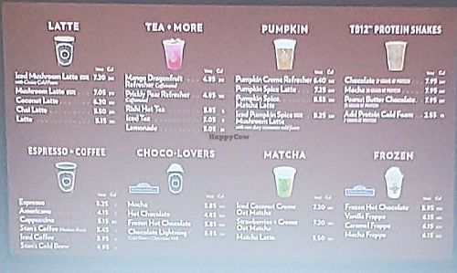 Drink menu at Stan's Donuts & Coffee in Schererville