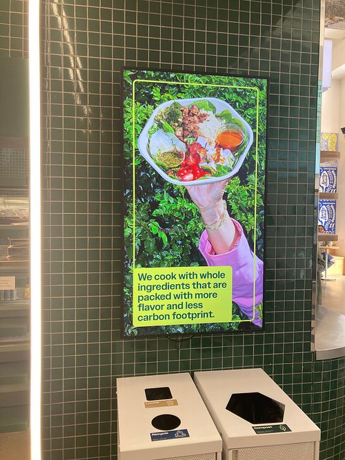 Placard in store at sweetgreen in New York City
