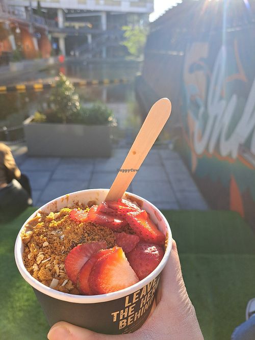 Lotus biscuits acai bowl at Black Sheep Coffee - AC Hotel by Marriott, The Mailbox in England