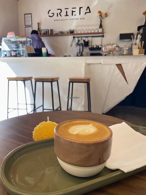 Oat milk latte  at Grieta in Ciudad De México