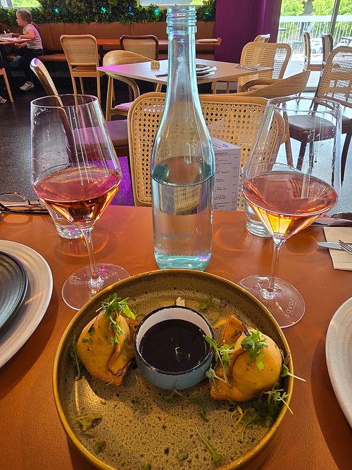 Veg samosas with tamarind chutney at Indian Tadka Semaphore in Semaphore
