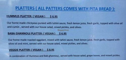 Some vegan options from the menu. There are also other options, such as a small selection of vegan ice creams. at Seaside Gelato Cafe in Seaside