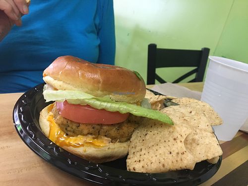 Crab cake at Sprout Vegan 2.0 in Baltimore