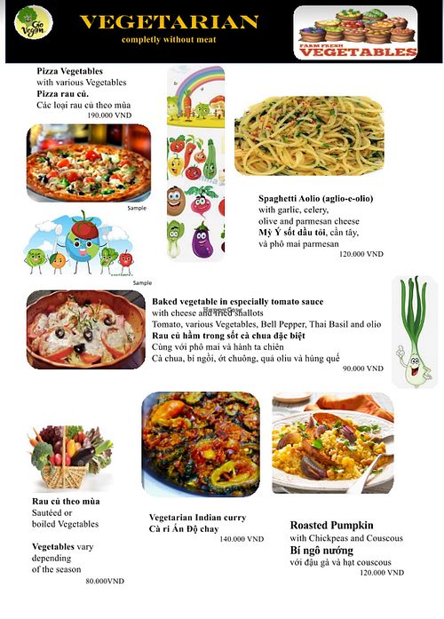  Vegeterian page    at Papa's BBQ Restaurant in Quảng Ninh