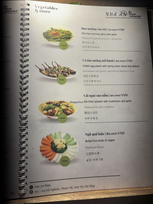 Loads of options   at Nhà An - Vietnamese local food restaurant and vegan in Da Nang