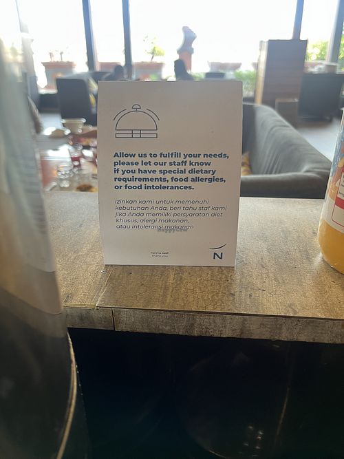 The offer soy milk - upon request   at Novotel Bali Nguran Rai Airport in Kabupaten Badung