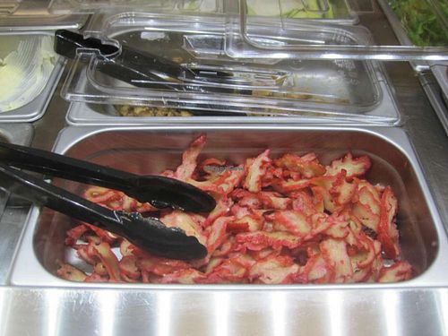 BBQ vegan meat at Petit Marche Vege in Montreal